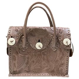 Autre Marque Bolsa de couro Maestra S Carving Tribes Marrom