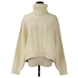 Céline Sweater de malha tricotada grossa em lã e cashmere Celine Outro Cru