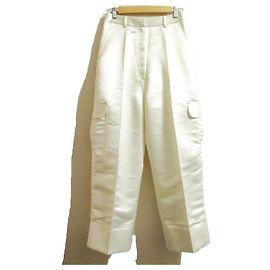 Autre Marque Calças Cargo de Cetim Gia Studios Branco