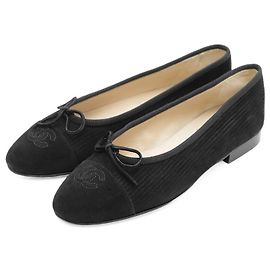 Ballerines en cuir Chanel Noir