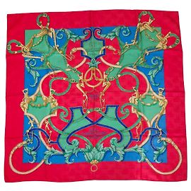 Hermès L’instruction du Roy Jacquard Silk Scarf Red Blue Green