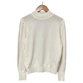 theory luxe Lawrence Reya Sweater Wool Knit Top Branco