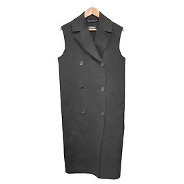 Abrigo largo sin mangas Double Face S Max Mara Negro