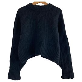 Autre Marque United Arrows Pullover de malha com gola redonda e tranças Preto