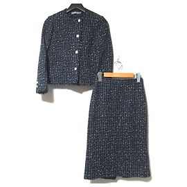 theory luxe CHICO TWEED MARTINE ABBEY wool blend setup Blue Navy blue