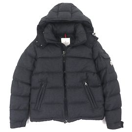 Casaco de Lã e Penas Moncler Montgenevre Marrom Cinza antracite