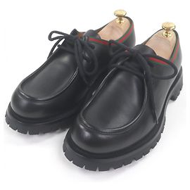 Gucci Web stripe Tyrolean leather derby shoes Black