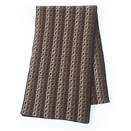 Cachecol de Lã Fendi FF Logo Marrom