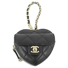 Porta-chaves Charm de mala Chanel Preto Dourado
