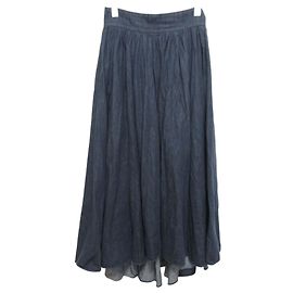 Autre Marque Falda larga acampanada de denim Ebure Azul Otro