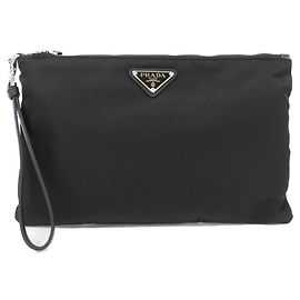 Pouch Prada Tessuto Saffiano Nero