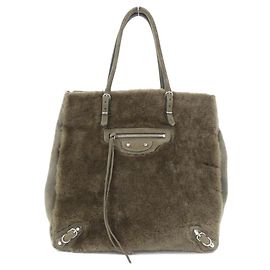 Bolsa de couro Balenciaga The Paper A5 Verde Caqui