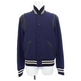 Yves Saint Laurent Saint Laurent Teddy Jacke Blau Marineblau