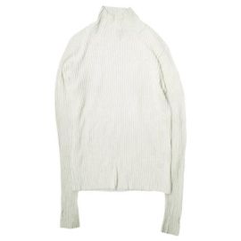 Autre Marque H BEAUTY&YOUTH Rayon Rippenstrick Rollkragenpullover Weiß