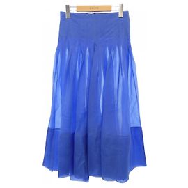 Autre Marque Blamink Silk Skirt Blue