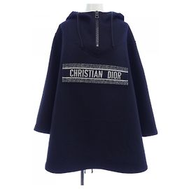 Christian Dior Wool Blend Poncho Blue Navy blue