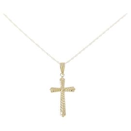 Autre Marque Colar de Cruz Au750 Dourado