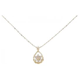 Autre Marque Collier Au750 Fleur et Diamants Doré