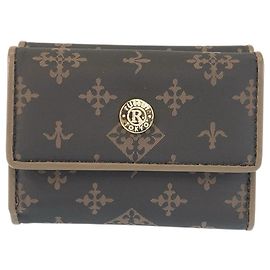 Autre Marque Portafoglio compatto in pelle e nylon russet Marrone Beige