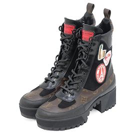 Botas de plataforma Louis Vuitton Laureate Monogram Negro