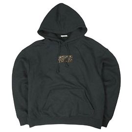 Autre Marque Sudadera con capucha de algodón KITH NYC Classic Logo Leopard Applique Negro