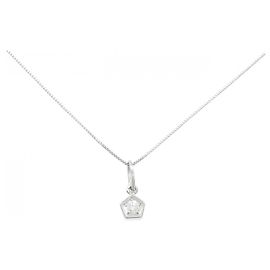 Autre Marque Platin-Diamant-Halskette Silber