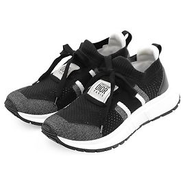 Baskets Christian Dior Run'n'Dior en maille technique Noir Blanc