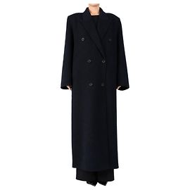 Autre Marque Navy double-breasted long coat - size UK 10 Other