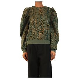 Ulla Johnson Gemma Puff-Sleeve-Jumper aus Python-Jacquard in Grün - Größe S Andere