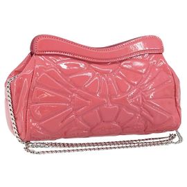Miu Miu Chain Shoulder Bag Patent leather Pink Silver Altro