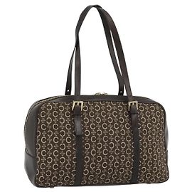 Céline CELINE C Macadam Canvas Handtasche Braun Gold Andere