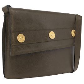 Céline CELINE Shoulder Bag Leather Khaki Gold Other