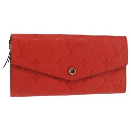 LOUIS VUITTON Monogram Empreinte Portefeuille Curieuse Red M60300 Other
