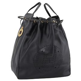 FENDI Hand Bag Leather Black Gold Altro