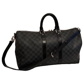 Louis Vuitton Keepall Damier Graphite travel bag Black Dark grey
