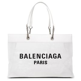 Saco Tote Balenciaga White Large Mesh Duty Free Branco