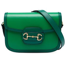 Sac à épaule Gucci Horsebit 1955 Medium en cuir de veau Vert Vert