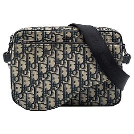 borsetta Triple Pouch Saddle in tela Oblique blu Dior Blu Blu navy