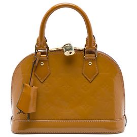 Louis Vuitton Brown Monogram Vernis Alma BB Marron Camel