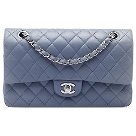Chanel Purple Medium Classic Lambskin Double Flap Purple