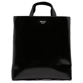 Tote Prada em couro Spazzolato preto Preto
