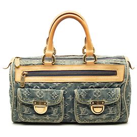 Louis Vuitton Blue Monogram Denim Neo Speedy 30 Azul