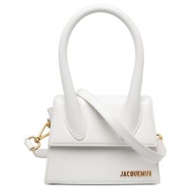 Jacquemus White Leather Le Chiquito Moyen Weiß