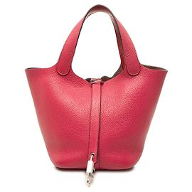 Hermès Picotin Lock 18 em couro Clemence Rosa Rosa Outro