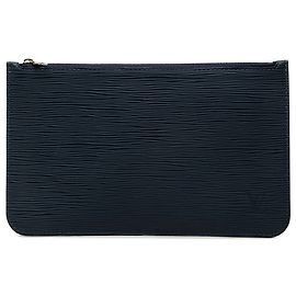 Louis Vuitton Blue Epi Neverfull Pouch Blue Navy blue