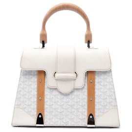 Goyard White Goyardine Saigon Structured MM Bianco