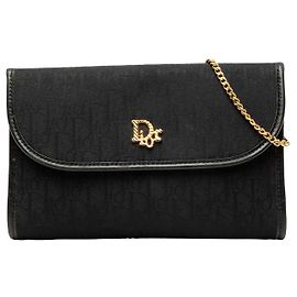 Borsa a tracolla con catena Diorissimo Trotter Canvas Nera Dior Nero