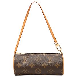 Louis Vuitton Brown Monogram Papillon Pochette Castaño