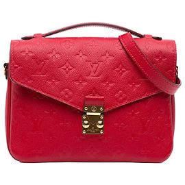 Louis Vuitton Red Monogram Empreinte Pochette Metis Rot
