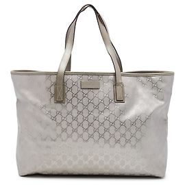 Tote Gucci Silver Large GG Imprime Argento